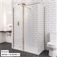 Vantage 2000 8mm Easy Clean 2000mm x 1000mm Walk-In Shower Panel - Brushed Brass