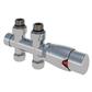 Straight Twin inlet Thermostatic Radiator Valve 15mm Chrome