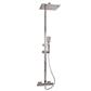 Modern Adjustable Height (850-1200mm) Square Thermostatic Shower Pole - Chrome
