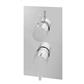 Concealed Thermostatic Twin Shower Valve with Round Handles - Chrome
