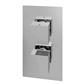Concealed Thermostatic Twin Shower Valve with Square Handles - Chrome