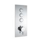 Concealed Thermostatic Shower Valve with Triple Round Push Button - Chrome