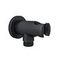 Round Outlet Elbow with Shower Holder Smooth Black