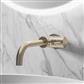 Meriden Wall Mounted Single Lever Curved Spout Basin Mixer Tap Brushed Brass