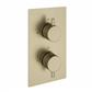 Meriden Twin Thermostatic Concealed Shower Valve - Brushed Brass